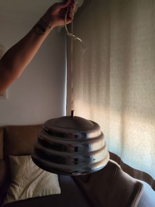 Lámpara colgante metal plata