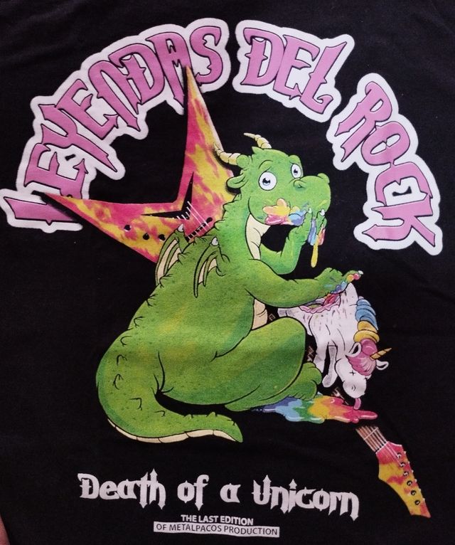 Camiseta Leyendas del Rock. Death of a unicorn