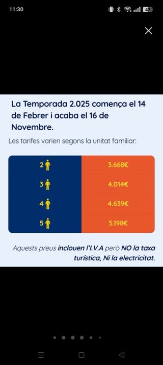 Caravana camping el pla de mar Malgrat Mar  oferta