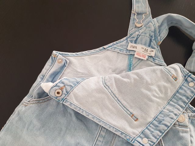 Jardineiras curtas de ganga