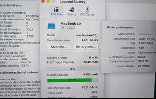 Batería para MacBook Air A2337 2020 M1