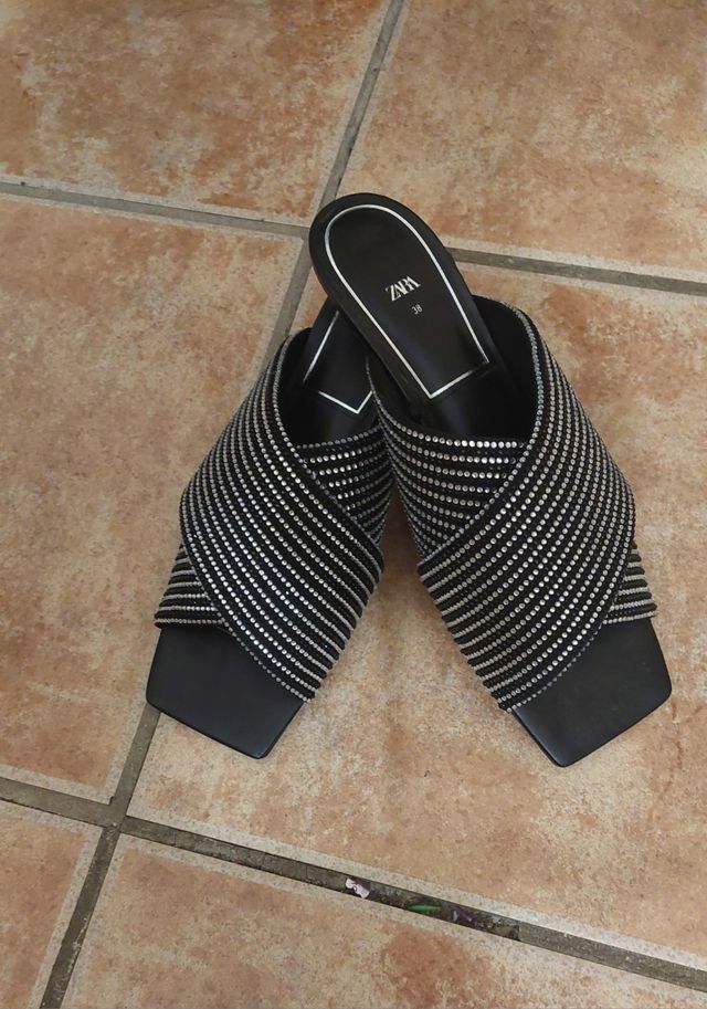 Mules Zara pedrería - 38