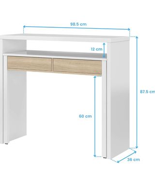 Mesa escritorio blanca extensible