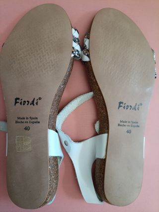 Sandalias piel blancas multicolor