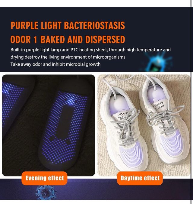 Secador eléctrico portátil para zapatos botas 360