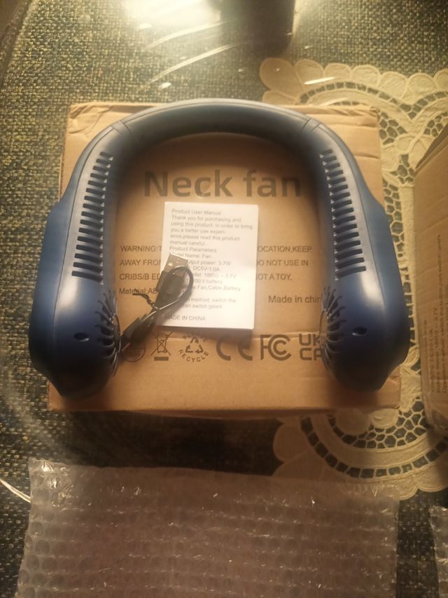 Ventilador cuello azul