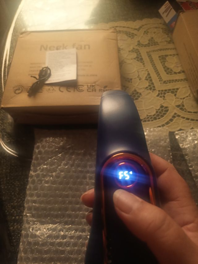 Ventilador cuello azul