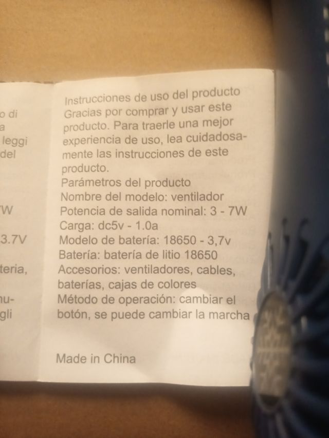 Ventilador cuello - Azul
