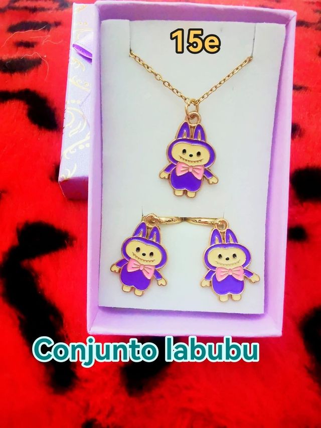 Conjunto Labubu de oro laminado a 15e