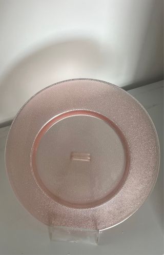Sottopiatti rosa vetro - 12pz