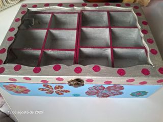 Caja organizadora pendientes - rosa, plata