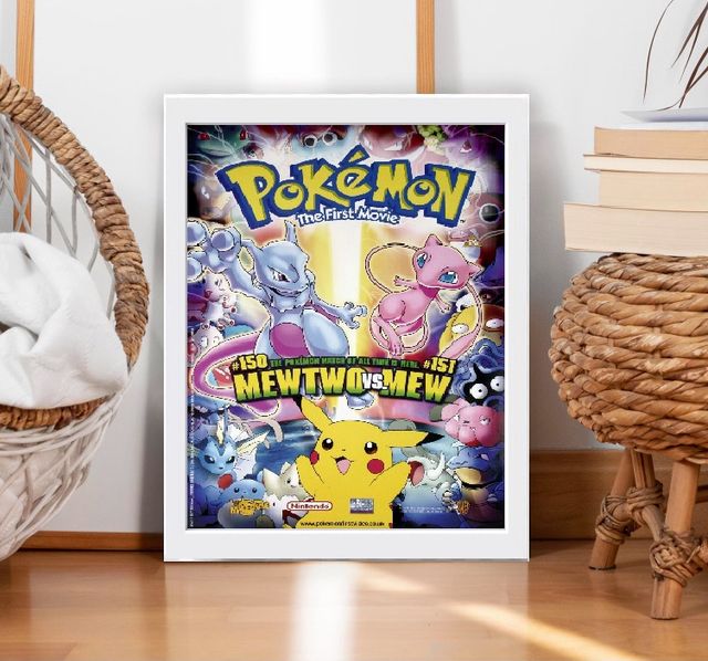 Póster cuadro Pokémon Mewtwo vs Mew din A3