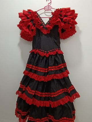 Vestido Gitana Rojo-Negro
