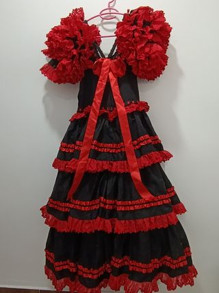 Vestido Gitana Rojo-Negro