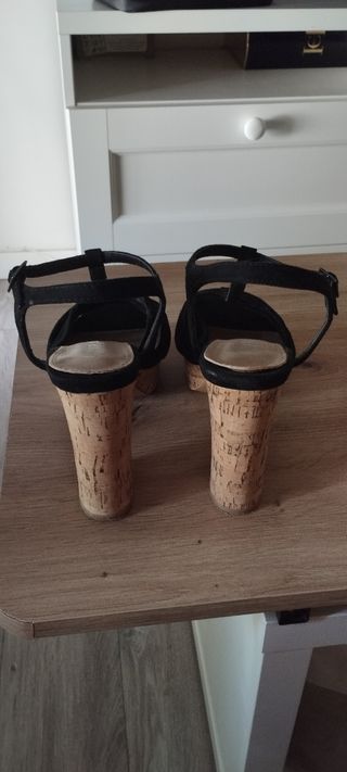 Zapatos tacón negros - Suela corcho
