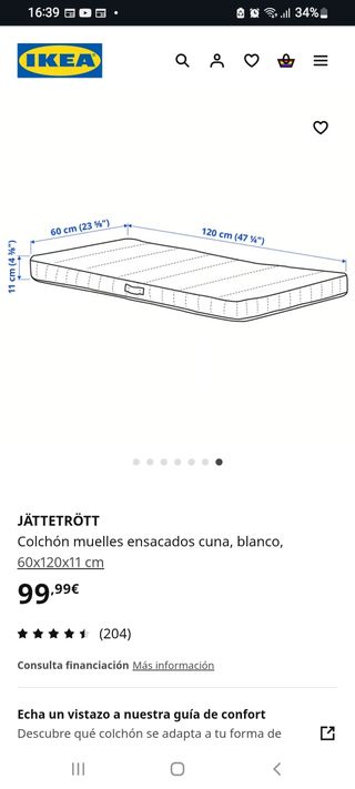 Colchón cuna IKEA (0-3 años)