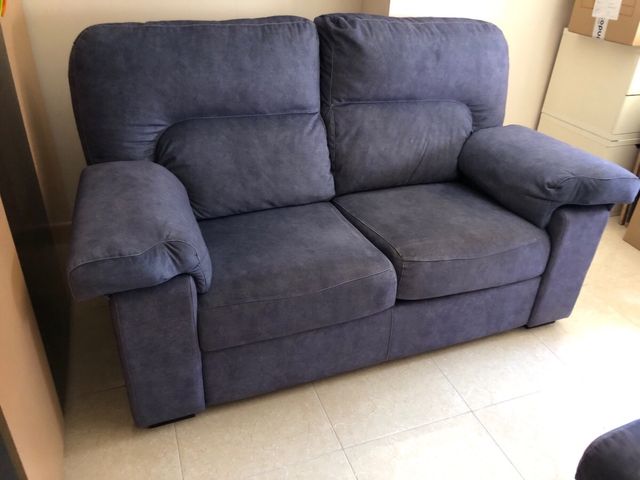 Sofá 2 plazas azul
