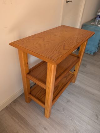 Mesa estantería madera rústica
