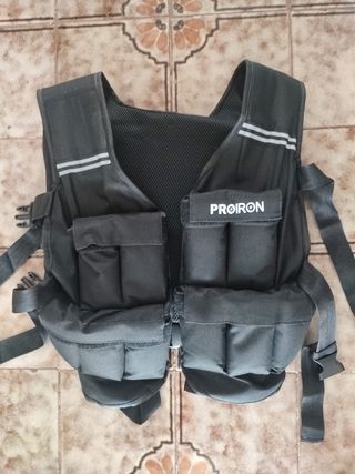 Chaleco Lastrado, pesa rusa y mancuerna de 15kg