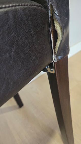 4 Sillas Comedor - Piel Sintética Marrón