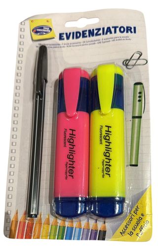 Set Evidenziatori + Penna Nera