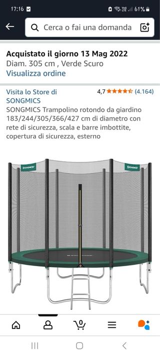Trampolino Rotondo da Giardino