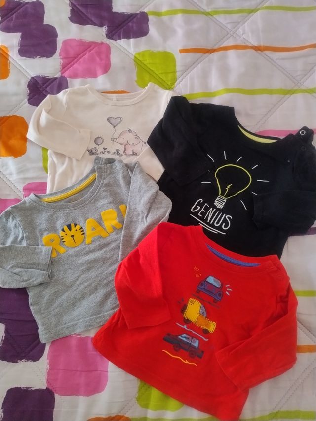 4 camisetas 6-9 meses