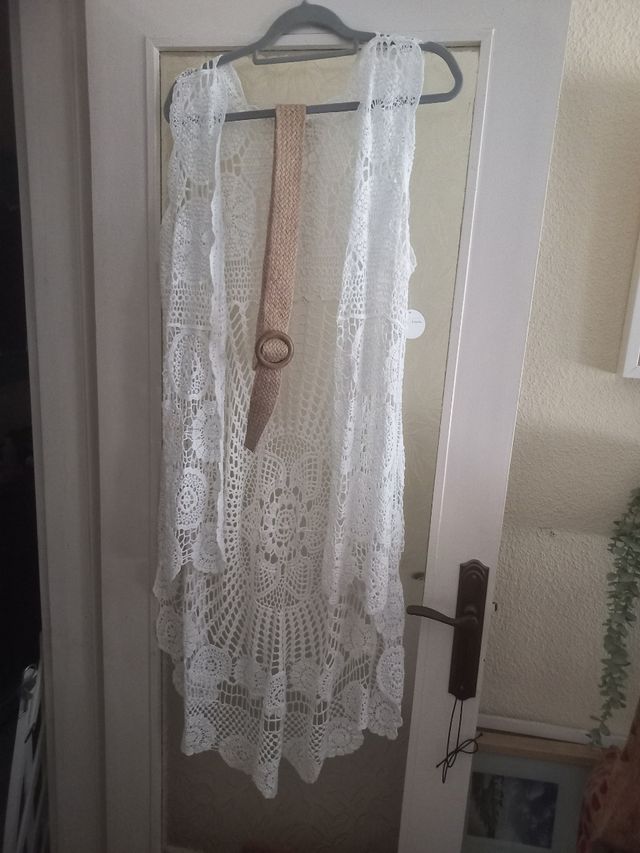 Chaleco crochet blanco - Talla única