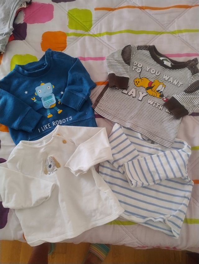 4 Jerseys bebé 6-9-12 meses