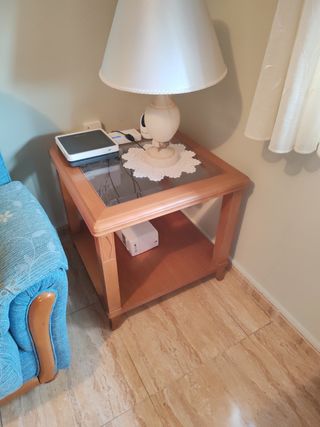 Mesa madera cristal - Auxiliar