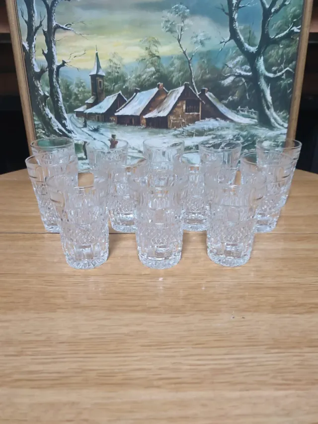 12 Vasos Vintage Tallados