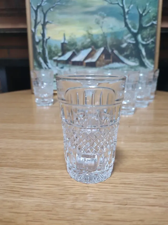 12 Vasos Vintage Tallados