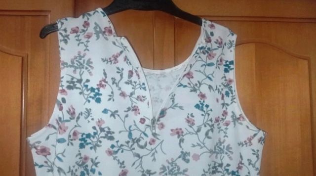 Vestido floral XL - Blanco