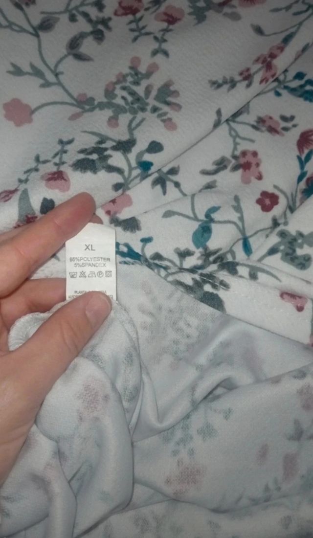 Vestido floral XL - Blanco