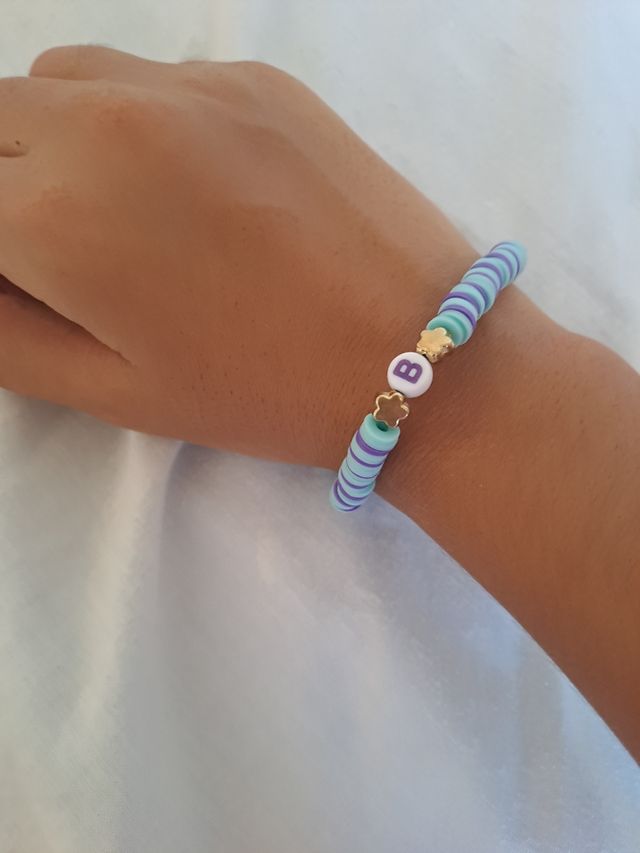 Pulsera artesanal | Morada-Verde agua