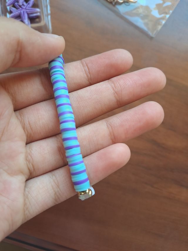 Pulsera artesanal | Morada-Verde agua