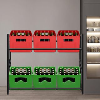 Estantería metálica para cajas de bebidas. NUEVO