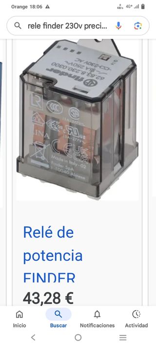 Relé Finder 230V - potencia