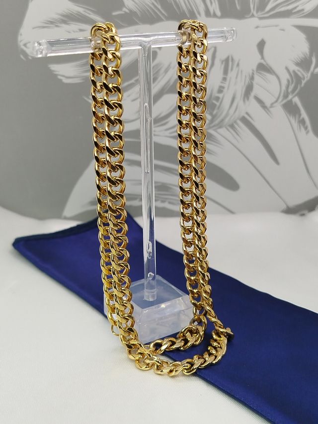 Cadena 7mm eslabón dorado de acero inoxidable