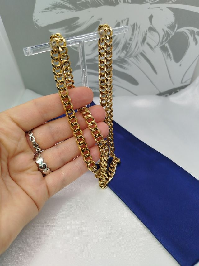 Cadena 7mm eslabón dorado de acero inoxidable