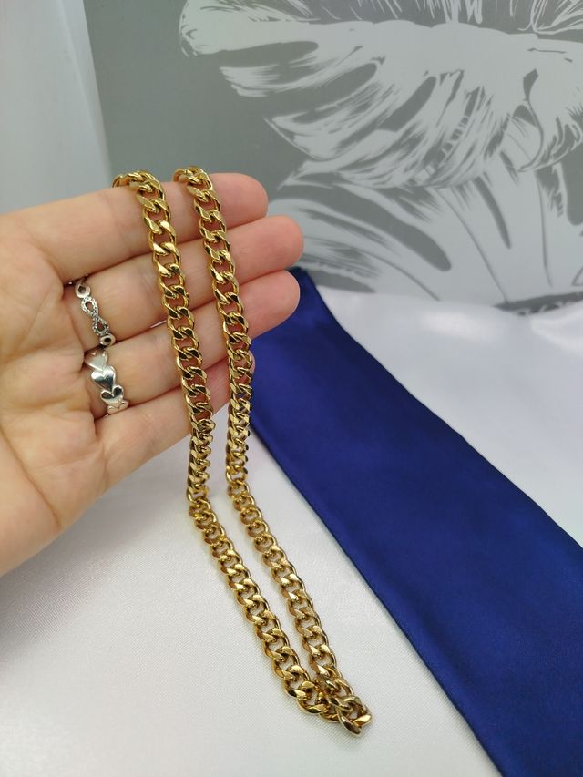 Cadena 7mm eslabón dorado de acero inoxidable