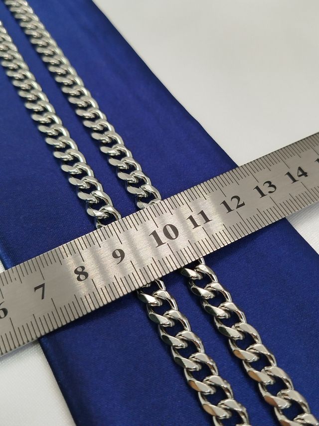 Cadena 7mm eslabón plateado de acero inoxidable