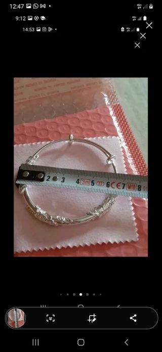 Pulsera plateada flores - nueva
