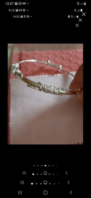 Pulsera plateada flores - nueva