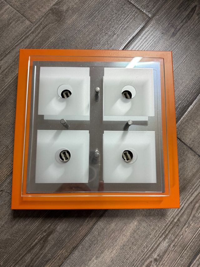 Lampara techo 4 luces naranja