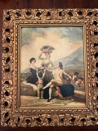 4 Cuadros antiguos dorados (29x34cm)