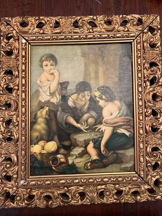 4 Cuadros antiguos dorados (29x34cm)