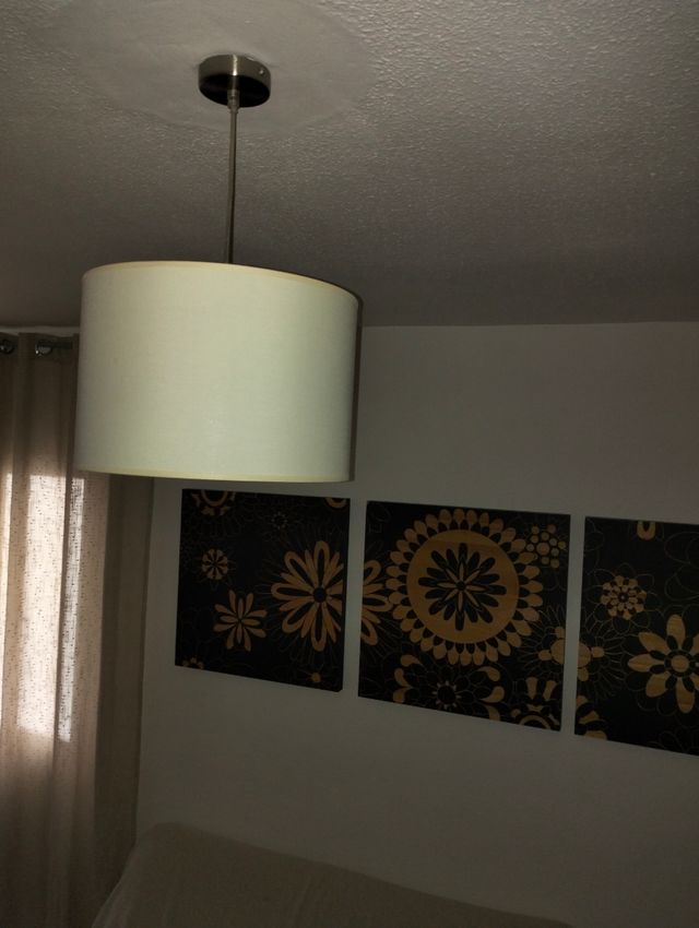 Lámpara colgante tela blanca