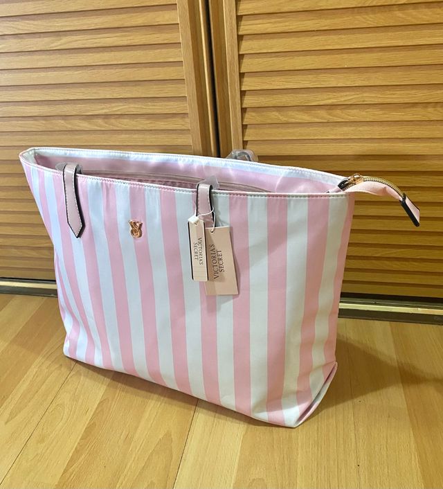 Bolso Victoria's Secret rayas rosa