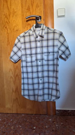 Camisa cuadros Angelo Litrico - Blanco/Azul